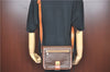 Authentic CELINE Macadam Blason Shoulder Cross Body Bag PVC Leather Brown J1105