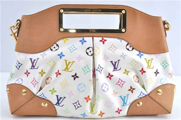 Auth Louis Vuitton Monogram Multicolor Judy MM 2Way Hand Bag M40255 White J1107