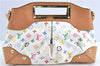 Auth Louis Vuitton Monogram Multicolor Judy MM 2Way Hand Bag M40255 White J1107