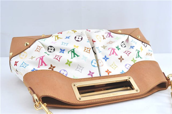 Auth Louis Vuitton Monogram Multicolor Judy MM 2Way Hand Bag M40255 White J1107