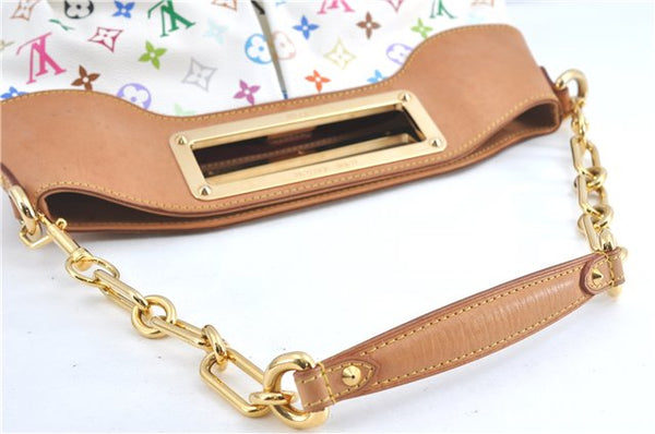 Auth Louis Vuitton Monogram Multicolor Judy MM 2Way Hand Bag M40255 White J1107