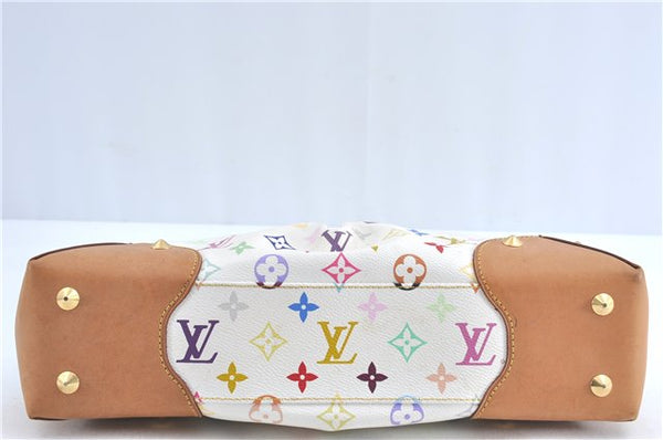 Auth Louis Vuitton Monogram Multicolor Judy MM 2Way Hand Bag M40255 White J1107