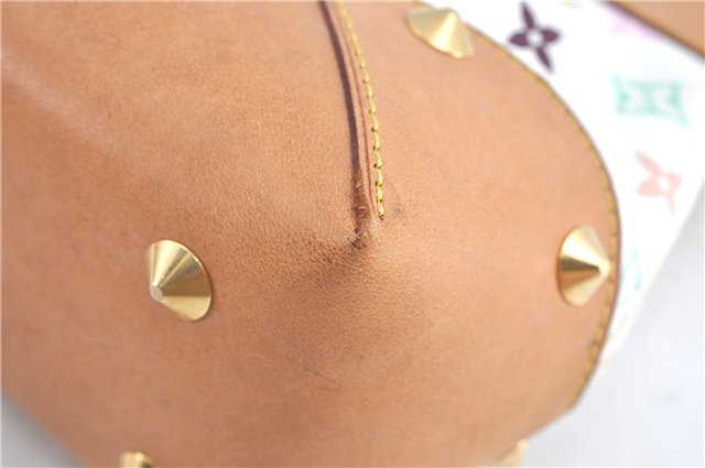 Auth Louis Vuitton Monogram Multicolor Judy MM 2Way Hand Bag M40255 White J1107