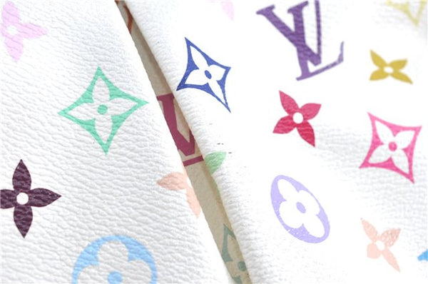 Auth Louis Vuitton Monogram Multicolor Judy MM 2Way Hand Bag M40255 White J1107