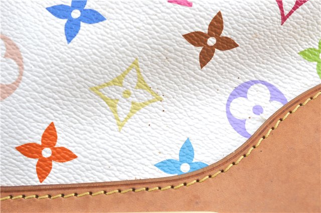 Auth Louis Vuitton Monogram Multicolor Judy MM 2Way Hand Bag M40255 White J1107