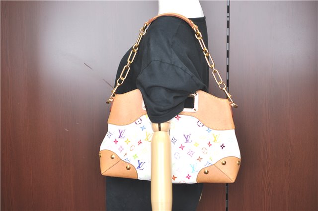 Auth Louis Vuitton Monogram Multicolor Judy MM 2Way Hand Bag M40255 White J1107