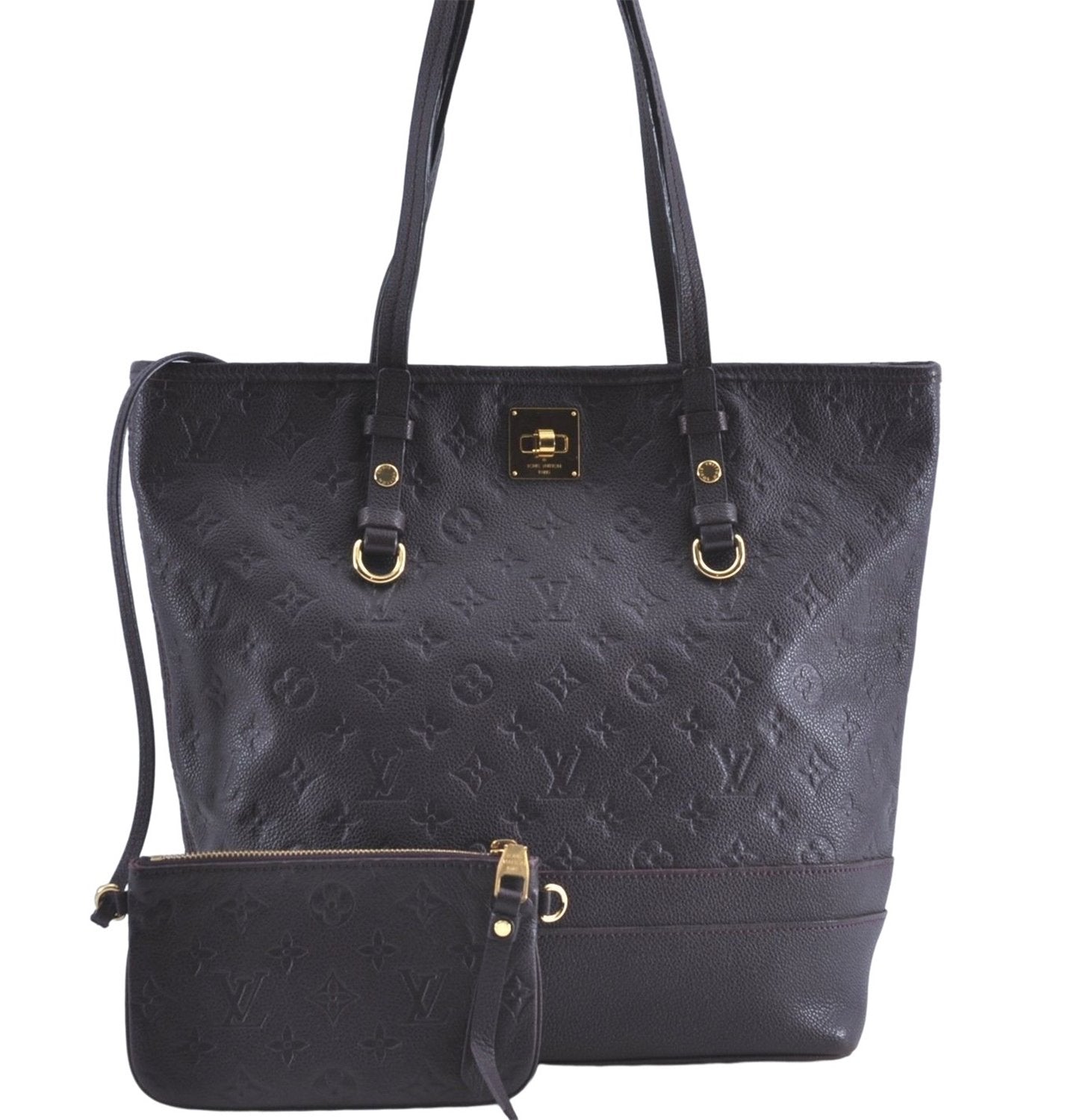 Auth Louis Vuitton Monogram Empreinte Citadine PM Tote Bag M94049 Purple J1108