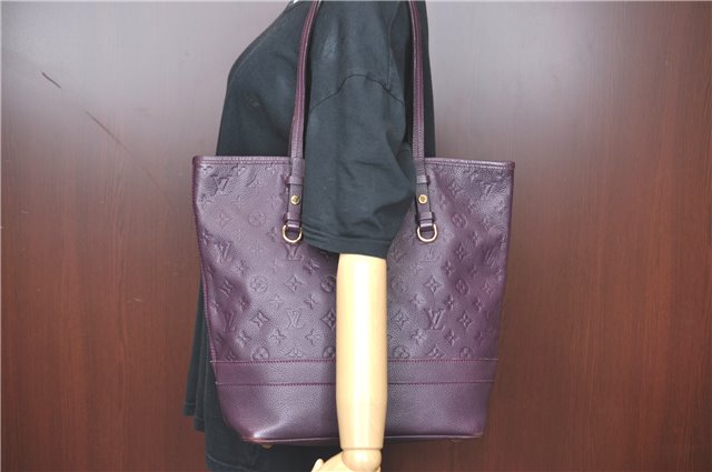 Auth Louis Vuitton Monogram Empreinte Citadine PM Tote Bag M94049 Purple J1108