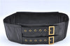 Authentic Christian Dior Belt Pouch Leather Black CD J1126