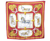 Authentic HERMES Carre 90 Scarf "GRAND APPARAT" Silk Bordeaux Red J1127