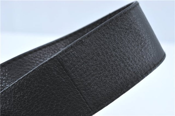 Authentic Ferragamo Gancini Leather 2Way Shoulder Hand Bag Black J1129