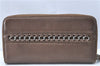 Authentic CHANEL Calf Skin Long Wallet Purse CC Logo Brown J1131