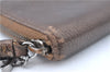 Authentic CHANEL Calf Skin Long Wallet Purse CC Logo Brown J1131