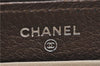 Authentic CHANEL Calf Skin Long Wallet Purse CC Logo Brown J1131