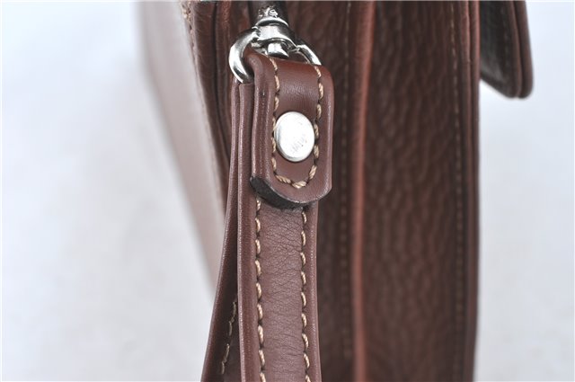 Authentic BURBERRY Vintage Leather Clutch Hand Bag Purse Brown J1158