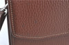 Authentic BURBERRY Vintage Leather Clutch Hand Bag Purse Brown J1158