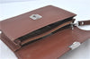 Authentic BURBERRY Vintage Leather Clutch Hand Bag Purse Brown J1158