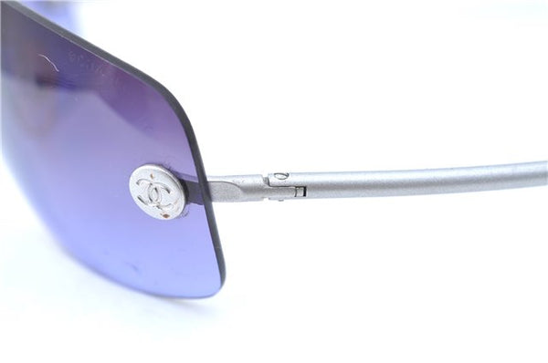 Authentic CHANEL Sunglasses Titanium CC Logos CoCo Mark 4035 Purple Silver J1159