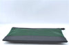 Auth BALENCIAGA Navy Clip M Clutch Hand Bag Canvas Leather 373834 Green J1161