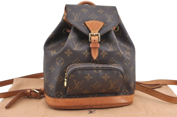 Authentic Louis Vuitton Monogram Montsouris PM Backpack M51137 LV J1162