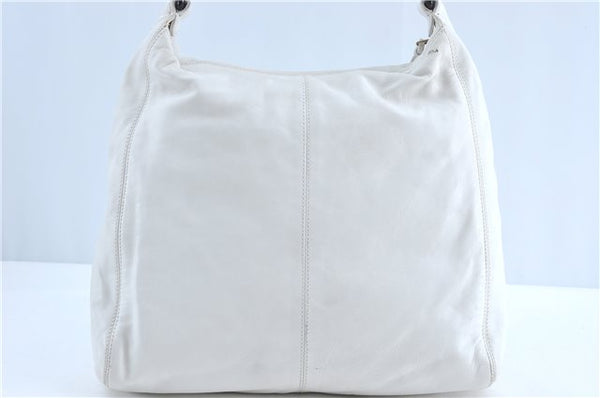 Authentic CHANEL Calf Skin Plastic CC Logo Shoulder Hand Bag White J1170