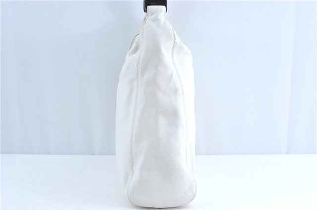 Authentic CHANEL Calf Skin Plastic CC Logo Shoulder Hand Bag White J1170
