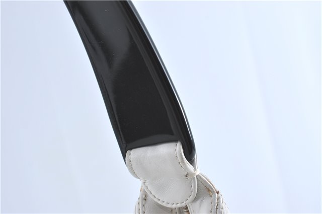 Authentic CHANEL Calf Skin Plastic CC Logo Shoulder Hand Bag White J1170