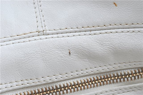 Authentic CHANEL Calf Skin Plastic CC Logo Shoulder Hand Bag White J1170