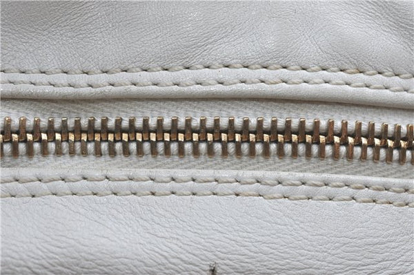 Authentic CHANEL Calf Skin Plastic CC Logo Shoulder Hand Bag White J1170