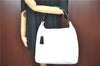 Authentic CHANEL Calf Skin Plastic CC Logo Shoulder Hand Bag White J1170