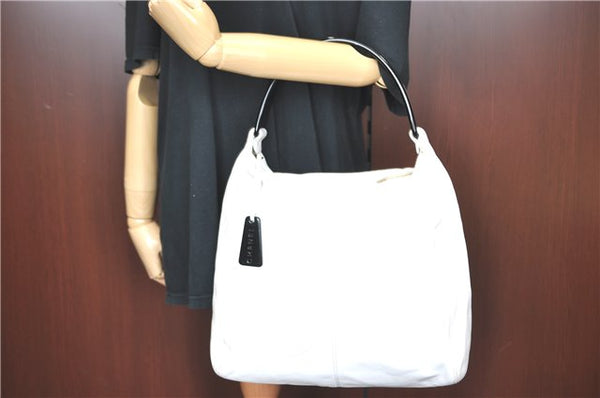 Authentic CHANEL Calf Skin Plastic CC Logo Shoulder Hand Bag White J1170