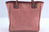 Authentic CHANEL Deauville Line CC Shoulder Tote Bag Canvas Leather Pink J1177