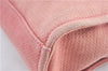 Authentic CHANEL Deauville Line CC Shoulder Tote Bag Canvas Leather Pink J1177