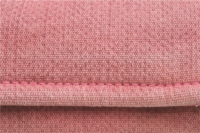 Authentic CHANEL Deauville Line CC Shoulder Tote Bag Canvas Leather Pink J1177