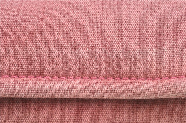 Authentic CHANEL Deauville Line CC Shoulder Tote Bag Canvas Leather Pink J1177