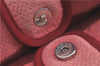 Authentic CHANEL Deauville Line CC Shoulder Tote Bag Canvas Leather Pink J1177