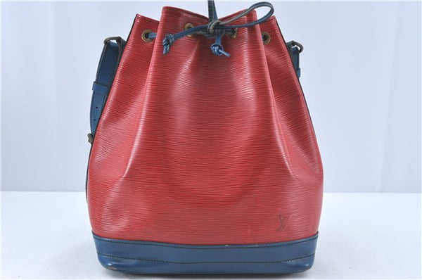 Authentic Louis Vuitton Epi Noe Bi-color Red x Blue Shoulder Bag M44084 LV J1181