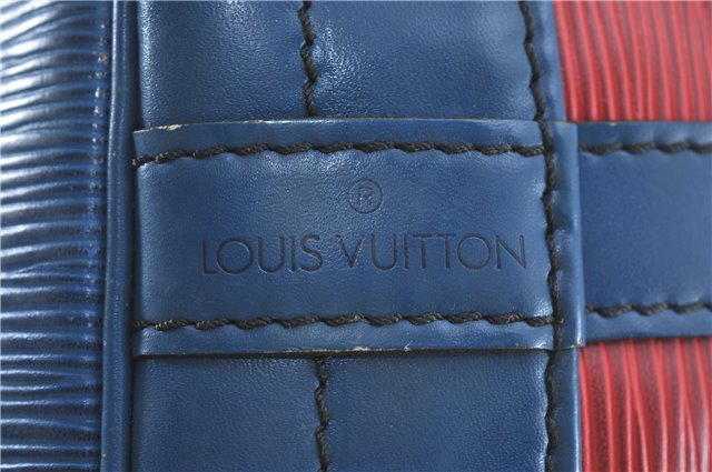 Authentic Louis Vuitton Epi Noe Bi-color Red x Blue Shoulder Bag M44084 LV J1181
