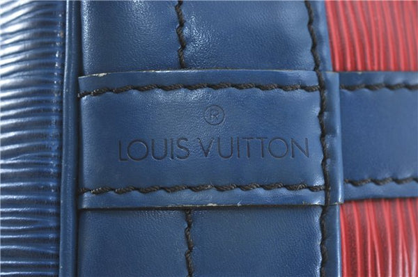 Authentic Louis Vuitton Epi Noe Bi-color Red x Blue Shoulder Bag M44084 LV J1181