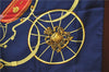 Authentic HERMES Carre 90 Scarf "SPRINGS " Silk Navy Gold Red J1183