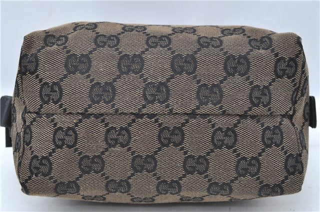 Authentic GUCCI Pouch Purse GG Canvas Leather 0391117 Black J1187