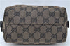 Authentic GUCCI Pouch Purse GG Canvas Leather 0391117 Black J1187