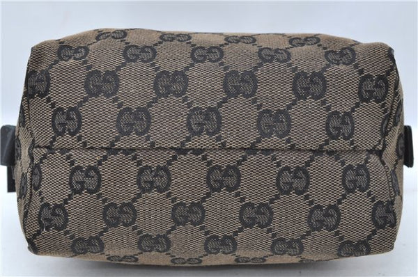 Authentic GUCCI Pouch Purse GG Canvas Leather 0391117 Black J1187