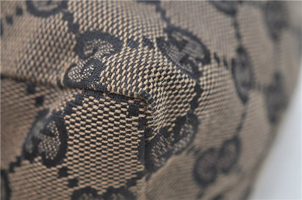 Authentic GUCCI Pouch Purse GG Canvas Leather 0391117 Black J1187