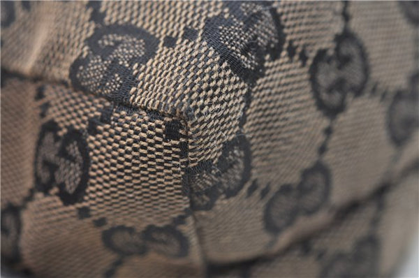 Authentic GUCCI Pouch Purse GG Canvas Leather 0391117 Black J1187