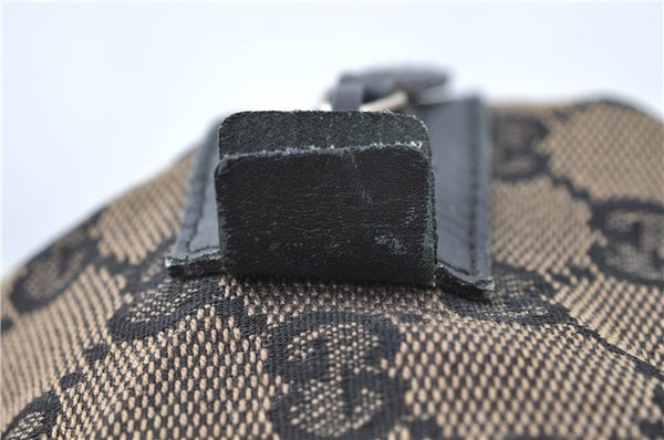 Authentic GUCCI Pouch Purse GG Canvas Leather 0391117 Black J1187