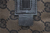 Authentic GUCCI Pouch Purse GG Canvas Leather 0391117 Black J1187