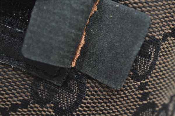 Authentic GUCCI Pouch Purse GG Canvas Leather 0391117 Black J1187