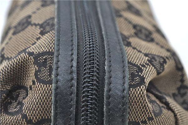 Authentic GUCCI Pouch Purse GG Canvas Leather 0391117 Black J1187