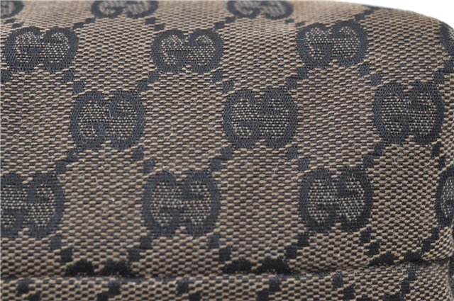 Authentic GUCCI Pouch Purse GG Canvas Leather 0391117 Black J1187